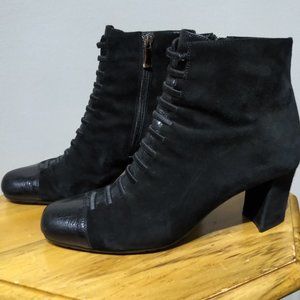 Black suede booties